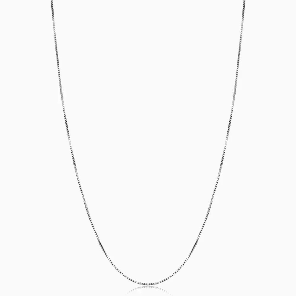 Bodega Box Necklace | White Gold