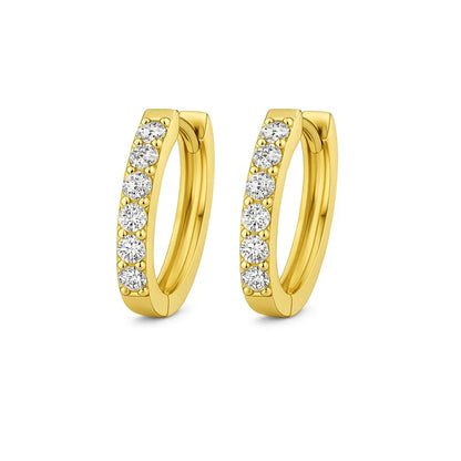Pave Huggie Earrings | Gold