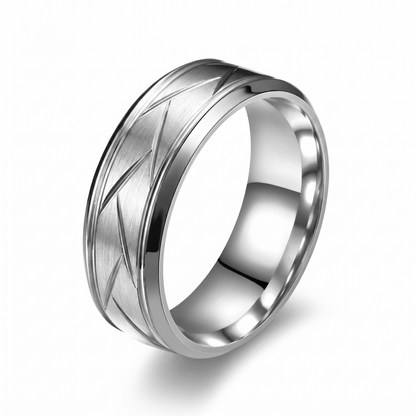 Heston Cutline Ring | White Gold