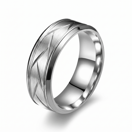 Heston Cutline Ring | White Gold