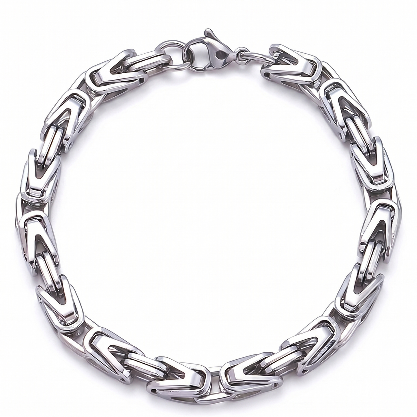 Lucian Crown Link Bracelet | White Gold