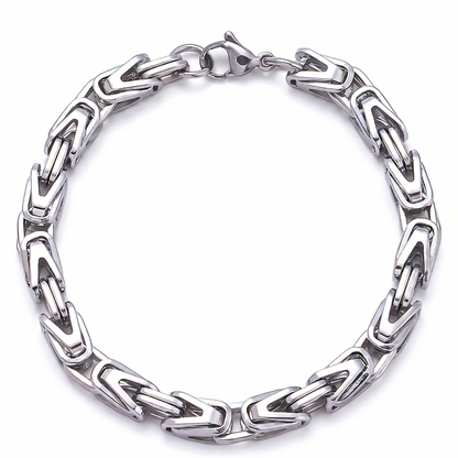 Lucian Crown Link Bracelet | White Gold