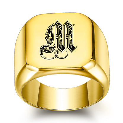 Classic Noble Initial Ring | Gold
