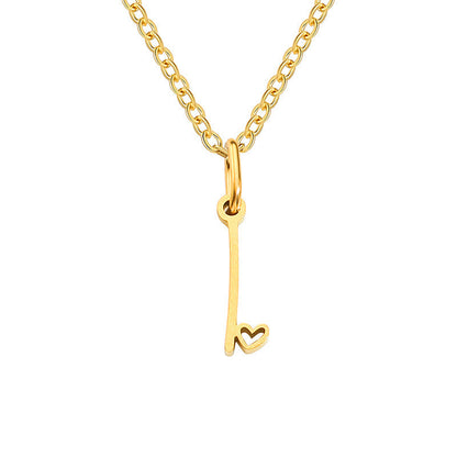 Heart Initial Necklace | Gold