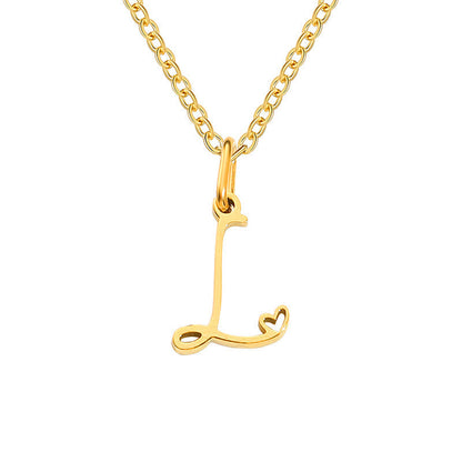 Heart Initial Necklace | Gold