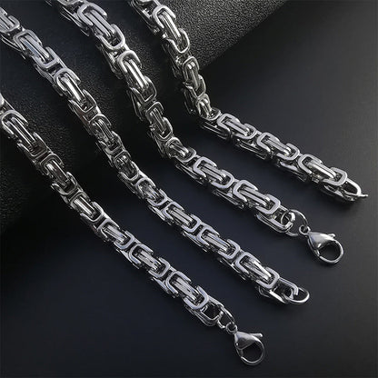 Korvin Byzantine Chain Necklace | White Gold