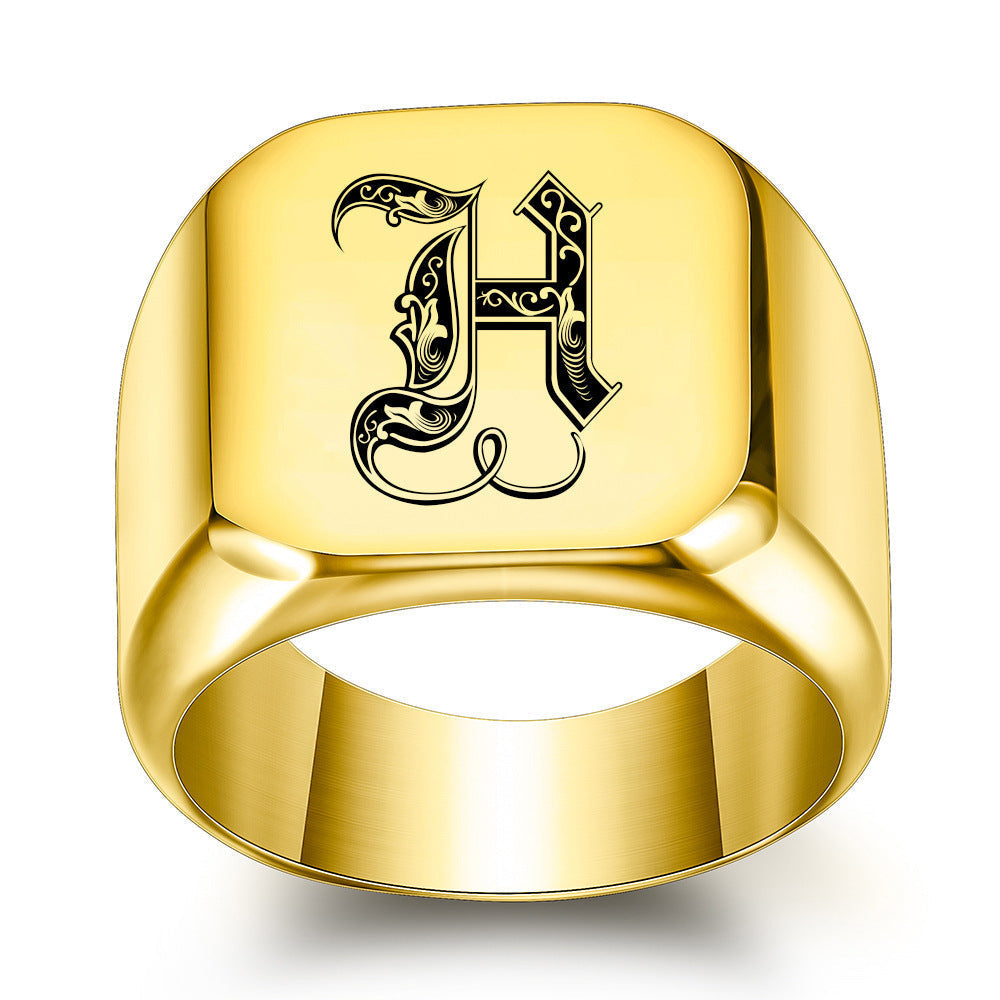 Classic Noble Initial Ring | Gold