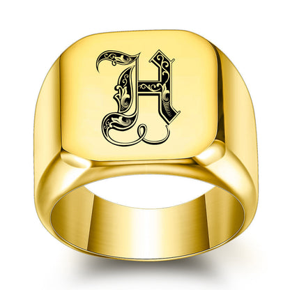Classic Noble Initial Ring | Gold