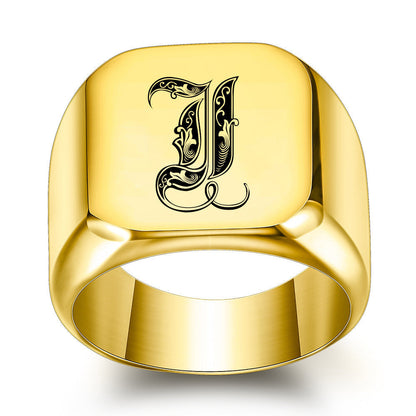 Classic Noble Initial Ring | Gold