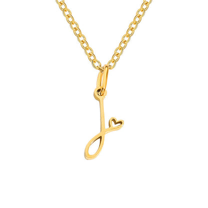 Heart Initial Necklace | Gold