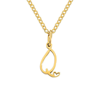 Heart Initial Necklace | Gold