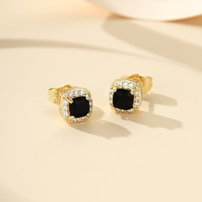 Midnight Royale Stud Earrings | Gold
