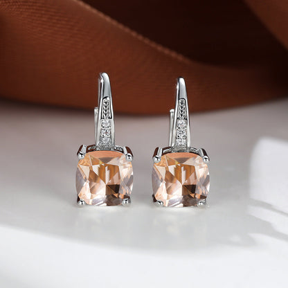 Mystic Stone Hoop Earrings | White Gold