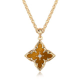 Blue Clover Pendant Necklace | Gold