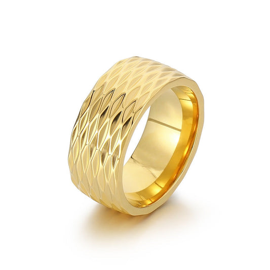 Kaelis Grid Band Ring | Gold