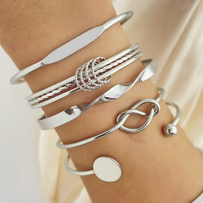 Knotted Elegance Bracelet Set | Gold