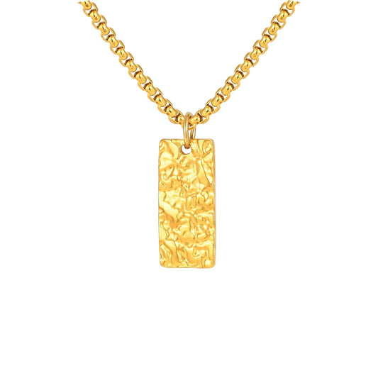 Ziven Hammered Bar Necklace | Gold