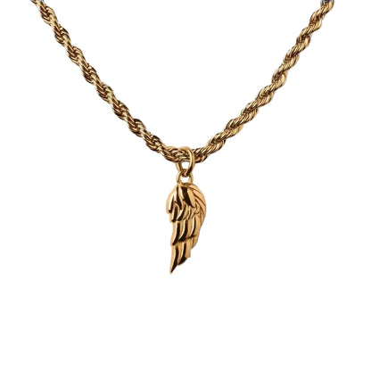 Elio Wing Pendant Necklace | White Gold