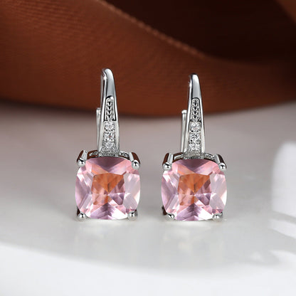 Mystic Stone Hoop Earrings | White Gold