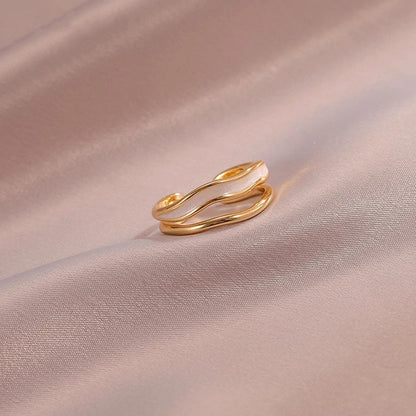 Sahira Layered Wave Ring | Gold