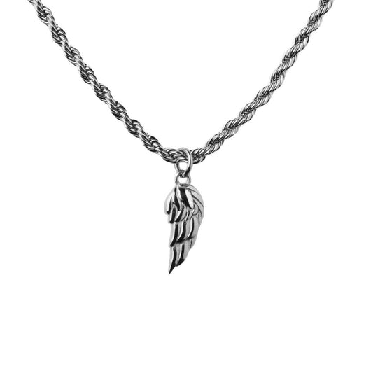 Elio Wing Pendant Necklace | White Gold