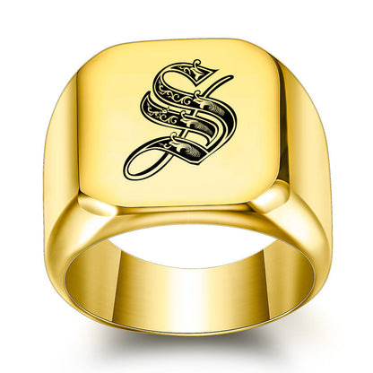 Classic Noble Initial Ring | Gold