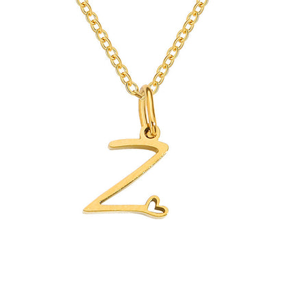 Heart Initial Necklace | Gold