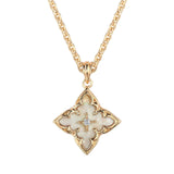 Blue Clover Pendant Necklace | Gold