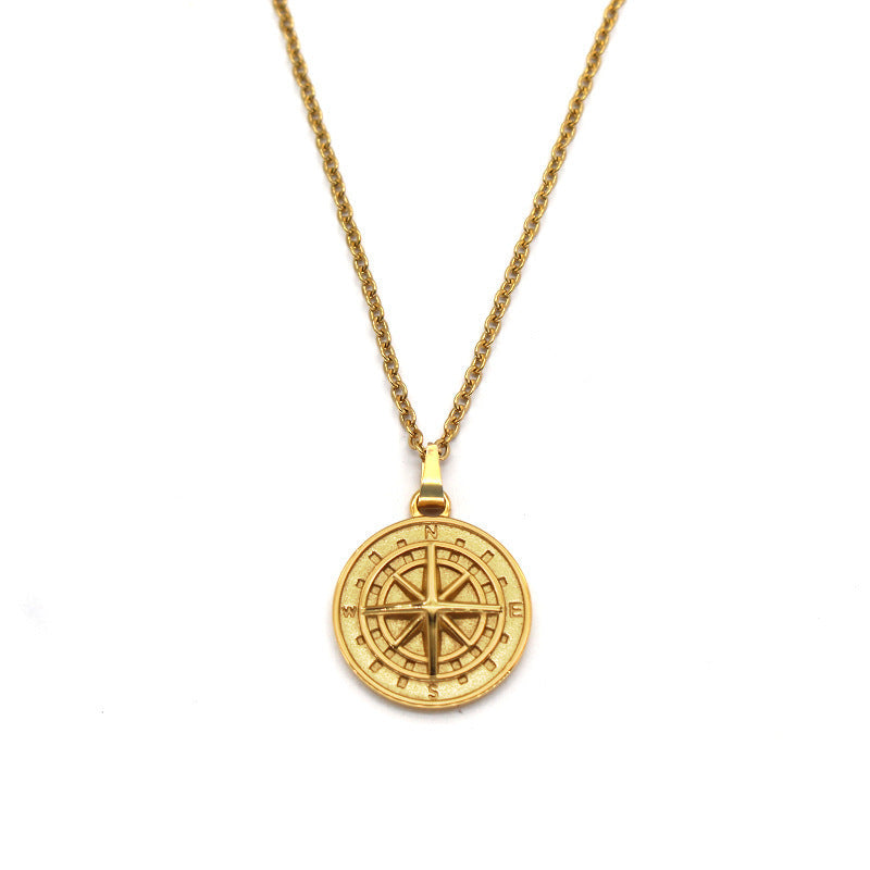 Compass Pendant Necklace | Gold