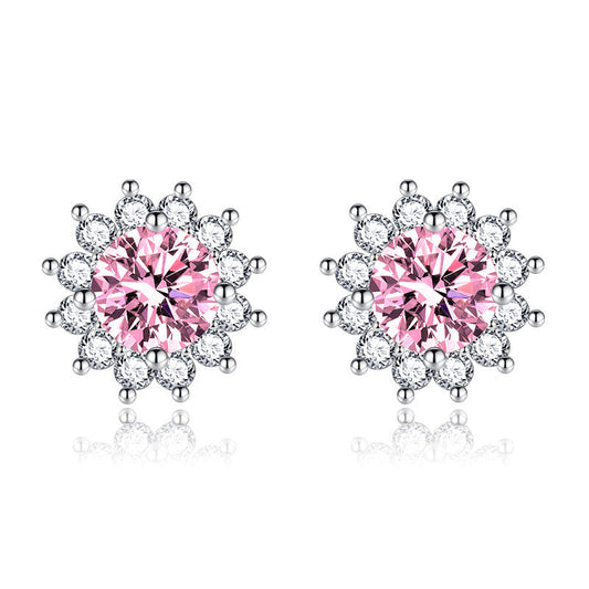 Sunlit Muse Earrings Pink | White Gold