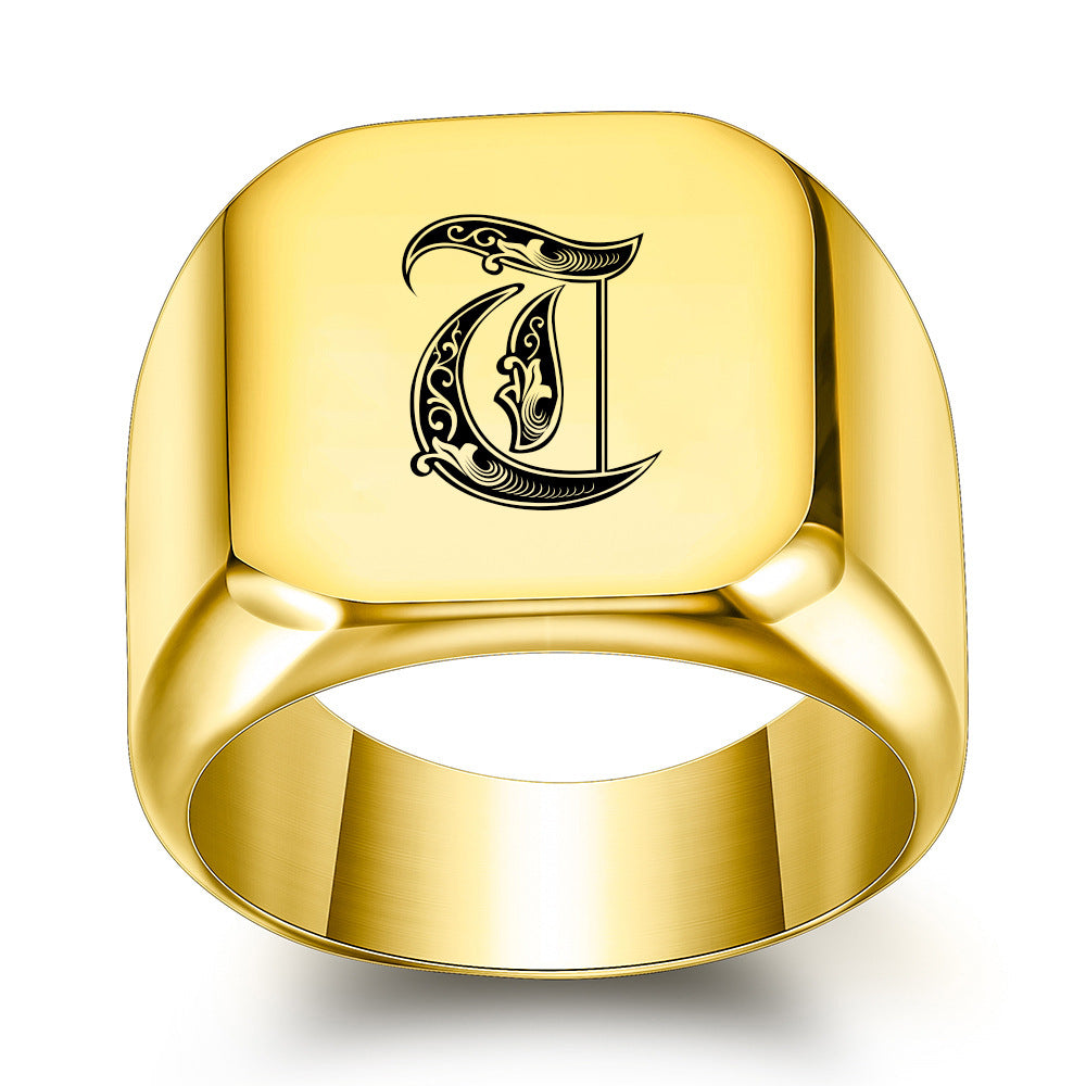 Classic Noble Initial Ring | Gold
