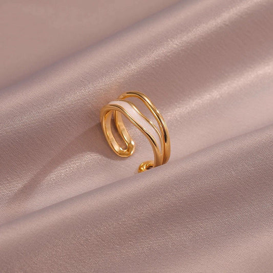 Sahira Layered Wave Ring | Gold