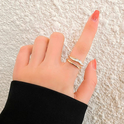 Sahira Layered Wave Ring | Gold