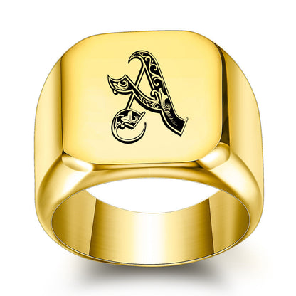 Classic Noble Initial Ring | Gold