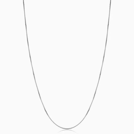Bodega Box Necklace | White Gold