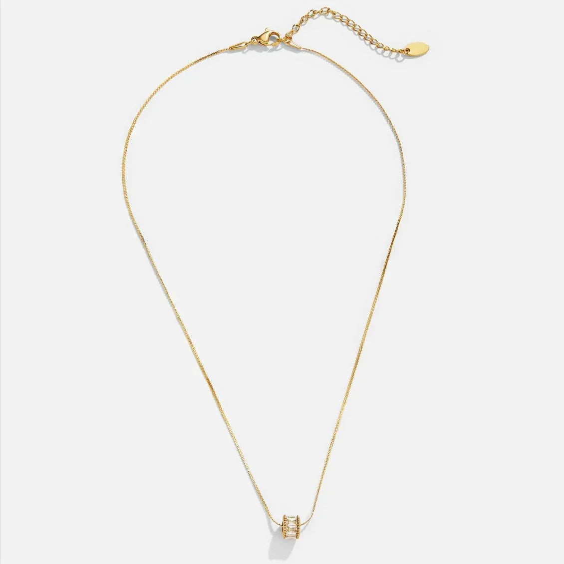 Elyna Polished Barrel Necklace | Gold