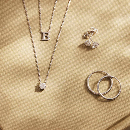 Cléa Stone Necklace | White Gold