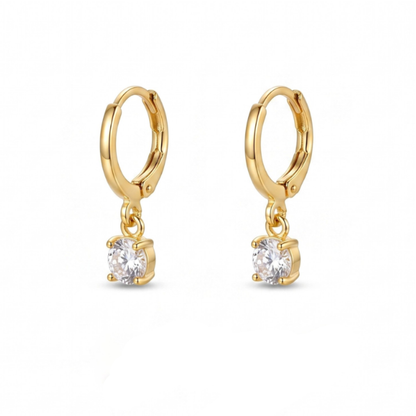 Larmes de Lune Stone Hoop Earrings | White Gold